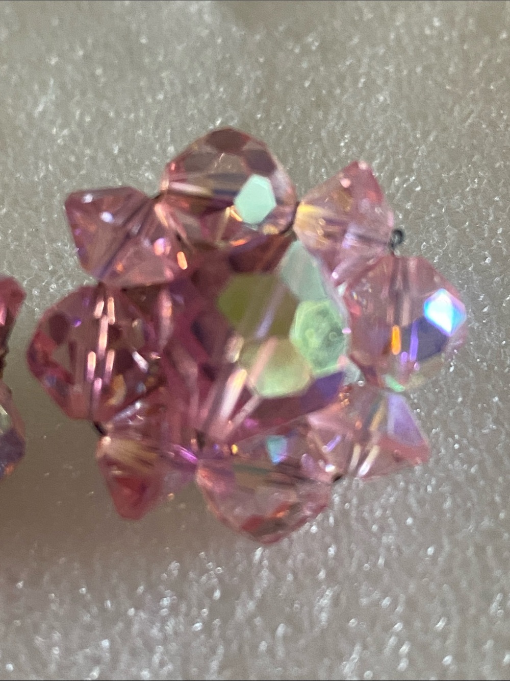 Pink Crystal Cluster Stud Earrings - Women's Jewelry - Picture 2 of 3